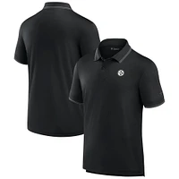 Polo piqué Fanatics noir Pittsburgh Steelers pour hommes