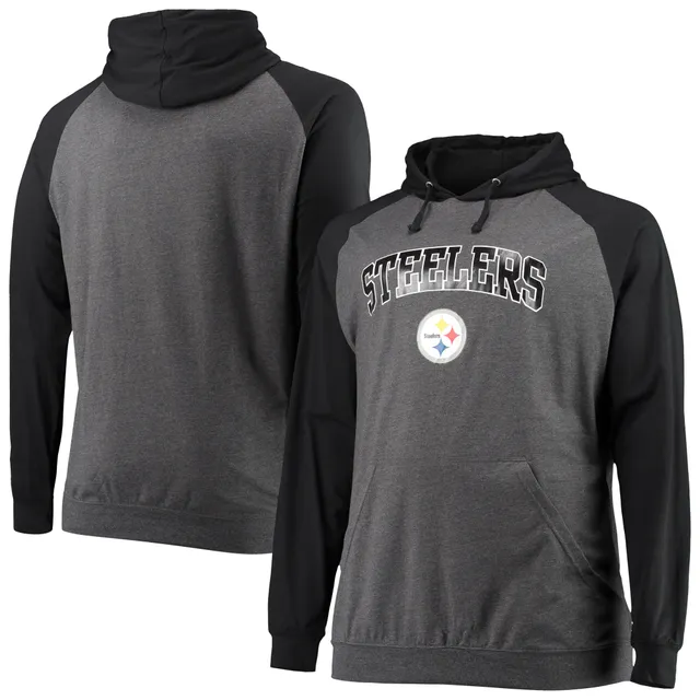 Men's Black/Heathered Gray Baltimore Ravens Big & Tall Team Logo Pullover  Hoodie