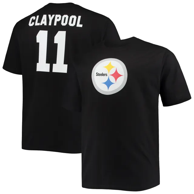 Fanatics Women's Chase Claypool Black Pittsburgh Steelers Team Player Name  Number Tri-Blend Raglan 3/4 Sleeve T-shirt