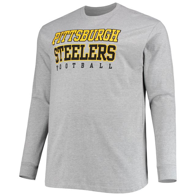 Men's Black/Heathered Gray Pittsburgh Steelers Big & Tall Team