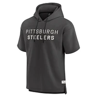 Sweat à capuche manches courtes pour homme Fanatics Charcoal Pittsburgh Steelers Elements Future Ground Lettering