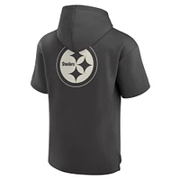 Sweat à capuche manches courtes pour homme Fanatics Charcoal Pittsburgh Steelers Elements Future Ground Lettering