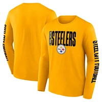 T-shirt à manches longues Fanatics Gold Pittsburgh Steelers Big & Tall Vision pour hommes