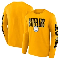 T-shirt à manches longues Fanatics Gold Pittsburgh Steelers Big & Tall Vision pour hommes