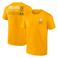 T-shirt Fanatics Gold pour homme avec statistiques répétées des Pittsburgh Steelers