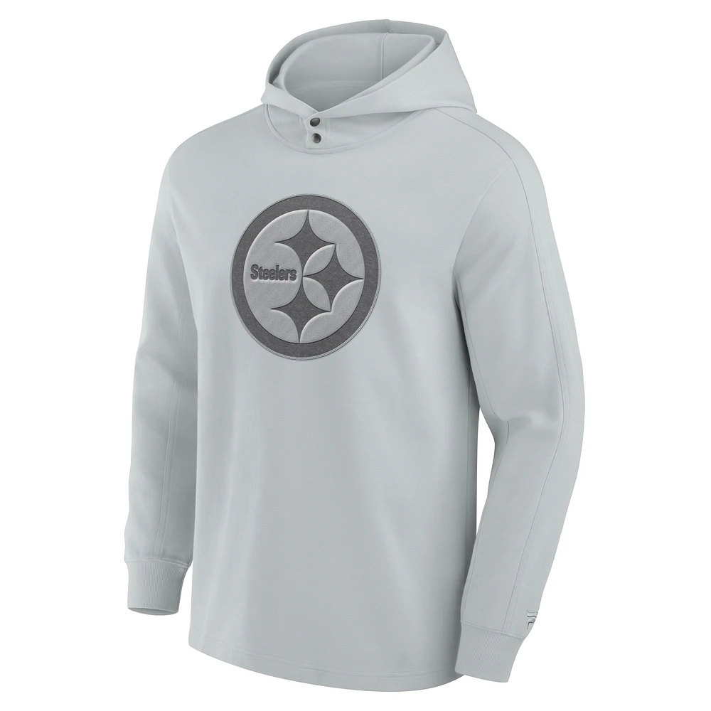 Men's Fanatics Pittsburgh Steelers Elements Blaze Tri-Blend Long Sleeve Hoodie T-Shirt