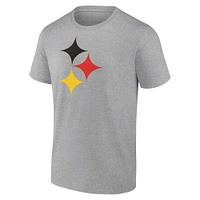 T-shirt hypocycloïde drapeau allemand des Steelers de Pittsburgh pour hommes Fanatics Grey
