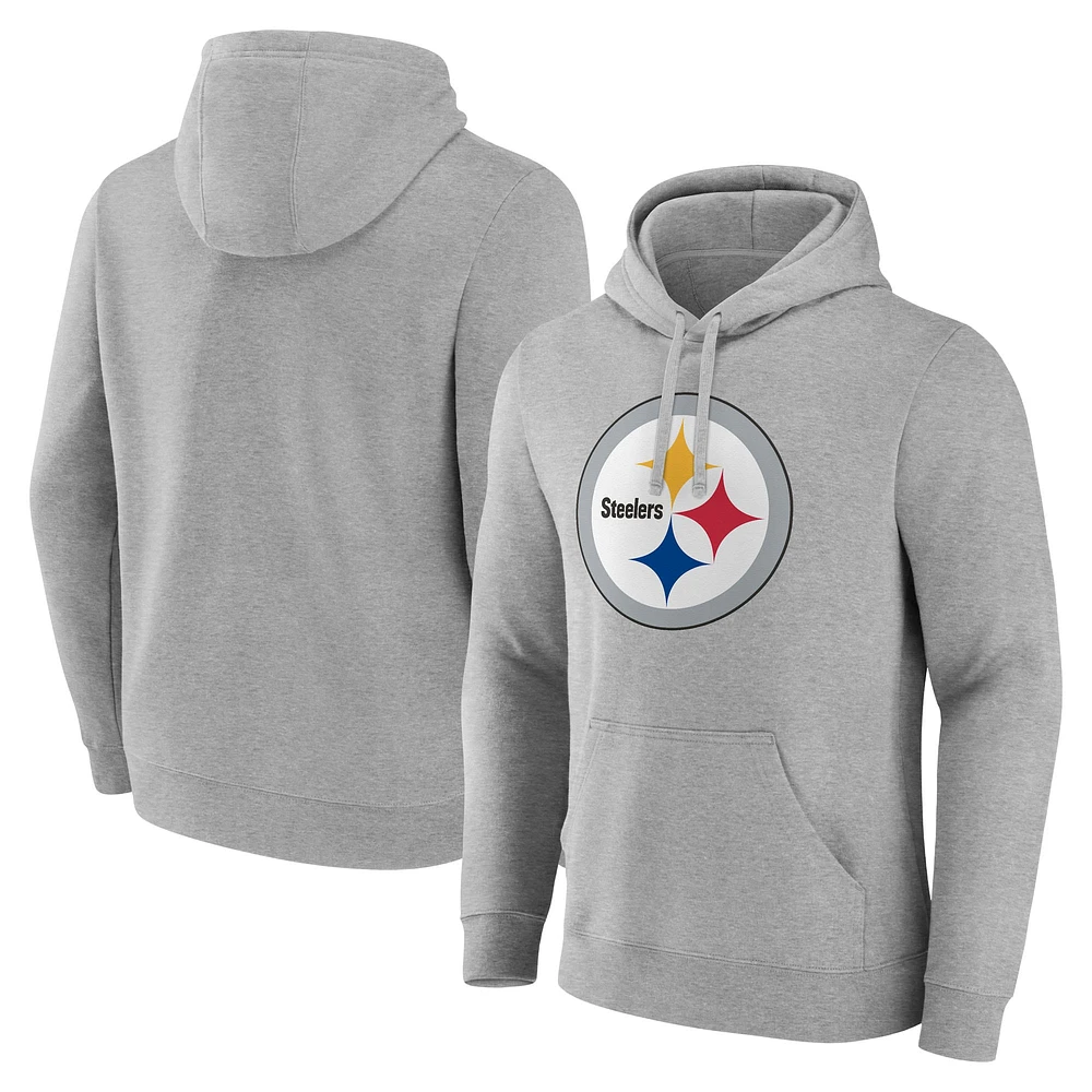 Sweat à capuche en polaire gris chiné Fanatics pour homme Pittsburgh Steelers Deliver