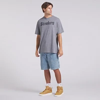 T-shirt tri-blend gris chiné Fanatics pour homme des Steelers de Pittsburgh
