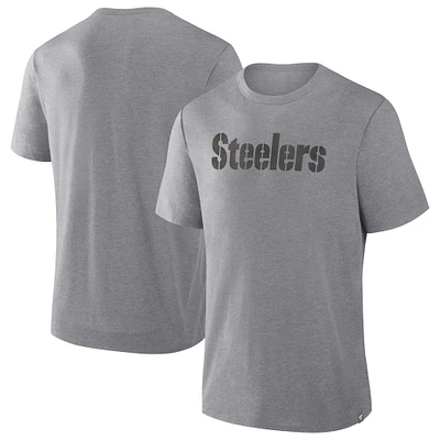 T-shirt tri-blend gris chiné Fanatics pour homme des Steelers de Pittsburgh