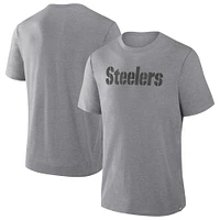 T-shirt tri-blend gris chiné Fanatics pour homme des Steelers de Pittsburgh