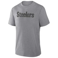 Men's Fanatics  Heather Gray Pittsburgh Steelers Tri-Blend T-Shirt