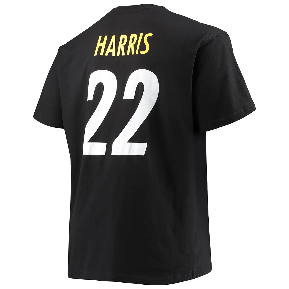 Men's Fanatics Najee Harris Black Pittsburgh Steelers Big & Tall Player Name Number T-Shirt