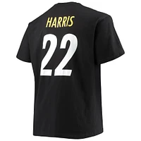 Men's Fanatics Najee Harris Black Pittsburgh Steelers Big & Tall Player Name Number T-Shirt