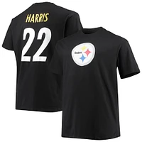 Men's Fanatics Najee Harris Black Pittsburgh Steelers Big & Tall Player Name Number T-Shirt