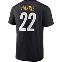 T-shirt noir avec icône de joueur des Steelers Pittsburgh Fanatics Najee Harris pour hommes