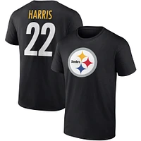 T-shirt noir avec icône de joueur des Steelers Pittsburgh Fanatics Najee Harris pour hommes