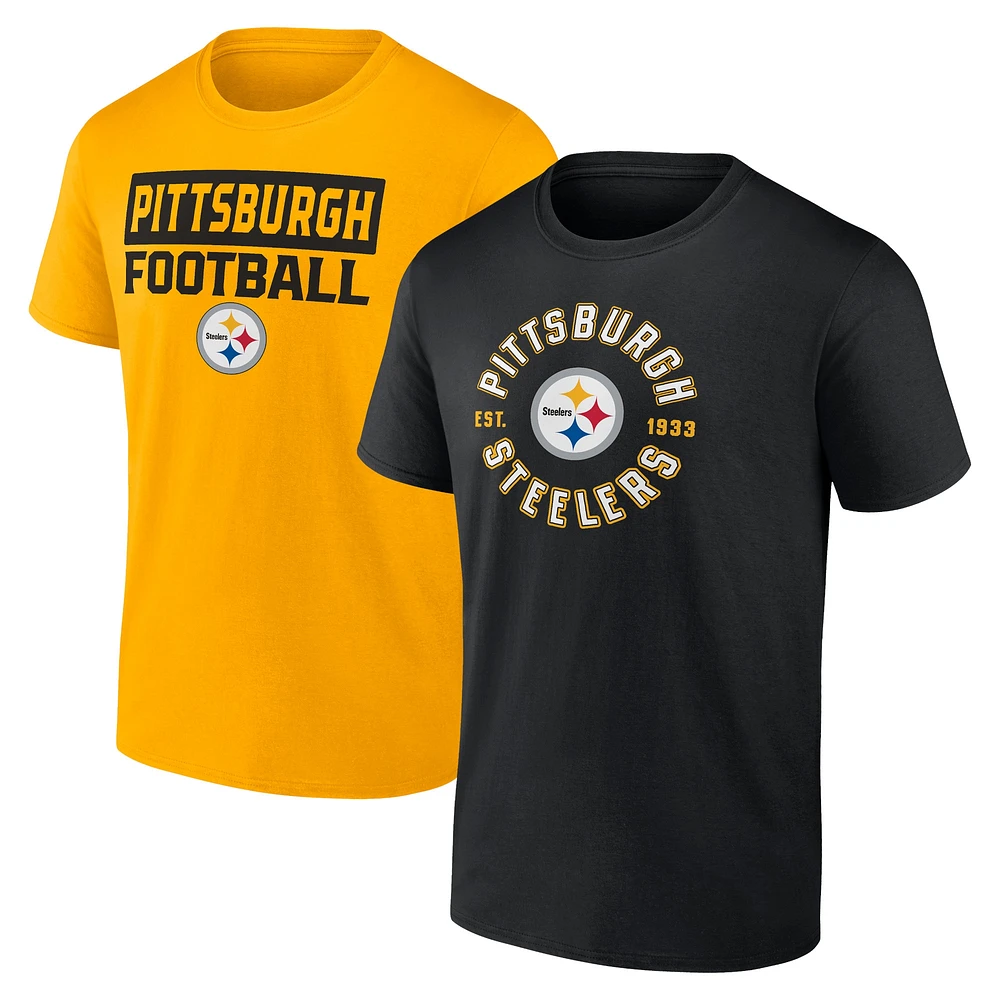 Pack combiné de t-shirts Fanatics Pittsburgh Steelers Serve pour hommes