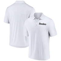 Polo Lockup blanc pour homme Fanatics des Steelers de Pittsburgh