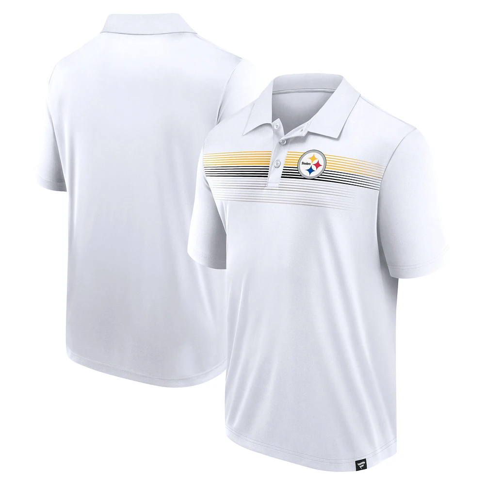 Men's Fanatics White Pittsburgh Steelers Victory For Us Interlock Polo