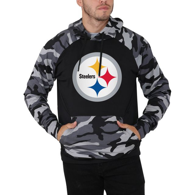 Men's FOCO Black Pittsburgh Steelers Camo Long Sleeve T-Shirt