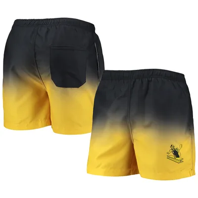 Pittsburgh Steelers FOCO Retro Dip-Dye Swim Shorts - Black/Gold