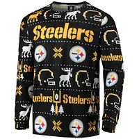 Men's FOCO Black Pittsburgh Steelers Wordmark Ugly - Pajama Set
