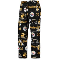 Men's FOCO Black Pittsburgh Steelers Wordmark Ugly - Pajama Set