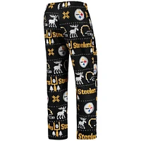Men's FOCO Black Pittsburgh Steelers Wordmark Ugly - Pajama Set