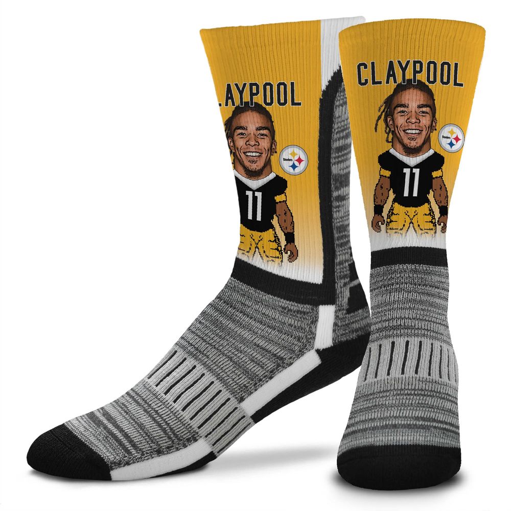 Men's For Bare Feet Chase Claypool Pittsburgh Steelers MVP Player V-Curve - Crew Socks