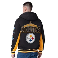 Men's G-III Extreme Black Pittsburgh Steelers No Huddle Commemorative Full-Zip Hoodie Jacket