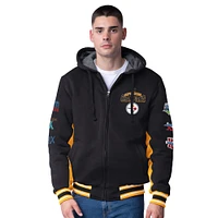 Veste à capuche zippée commémorative G-III Extreme Black Pittsburgh Steelers No Huddle pour homme