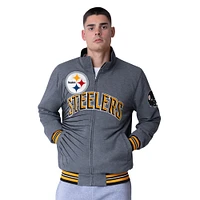 Men's G-III Extreme Black Pittsburgh Steelers Strong Arm Reversible Full-Zip Jacket