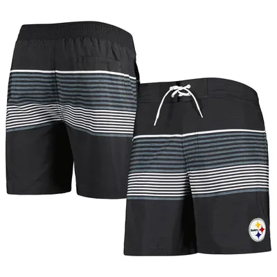 Pittsburgh Steelers G-III Sports by Carl Banks Coastline Volley Swim Shorts - Black