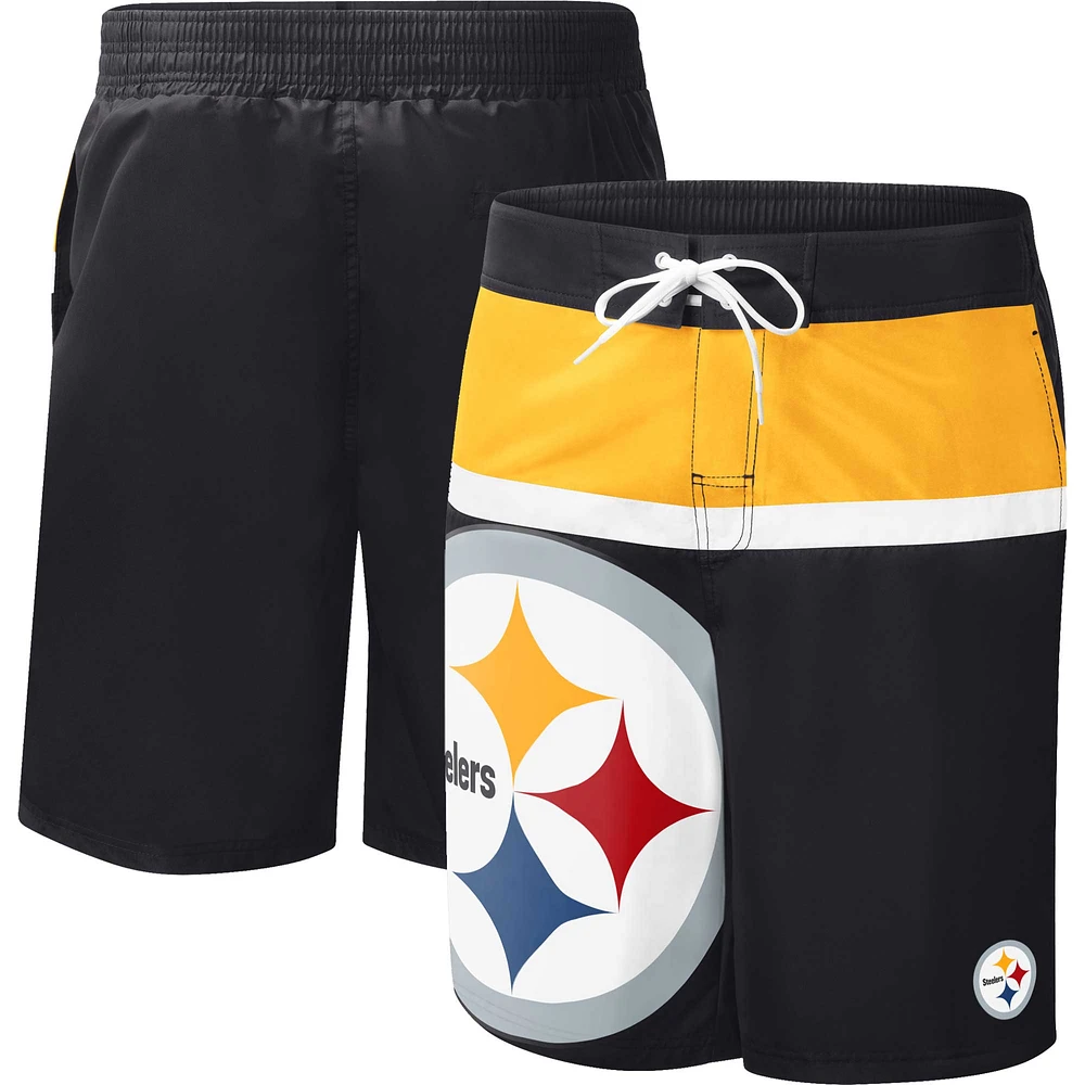 Men's G-III Sports by Carl Banks Black Pittsburgh Steelers Sea Wind - Swim Trunks