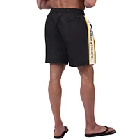 Men's G-III Sports by Carl Banks Black Pittsburgh Steelers Streamline Volley Swim Shorts