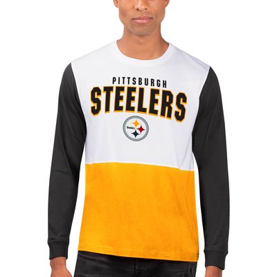 Pittsburgh Steelers Mens G-III Long Sleeve Football T-Shirt L White Black  Gold