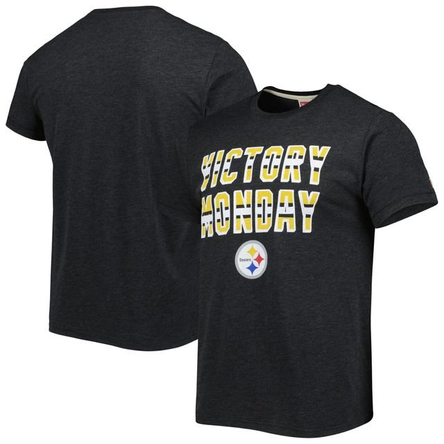 T-shirt triple mélange Victory Monday des Pittsburgh Steelers Homage Charcoal pour homme