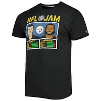 Men's Homage Najee Harris & T.J. Watt Heathered Black Pittsburgh Steelers NFL Jam Tri-Blend T-Shirt