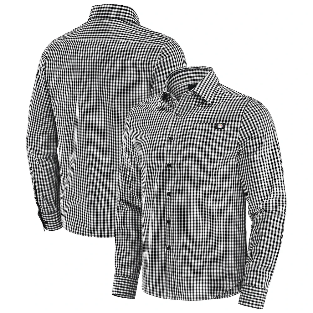 Chemise boutonnée à manches longues Dual Threat des Steelers de Pittsburgh pour homme J. Palmer, noire