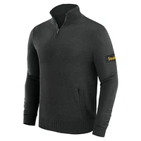 Pull zippé à quart de tour pour homme J. Palmer Black Pittsburgh Steelers