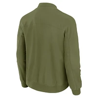 Veste légère à fermeture éclair complète J. Palmer Olive Pittsburgh Steelers Cover-4 Tri-Blend pour homme
