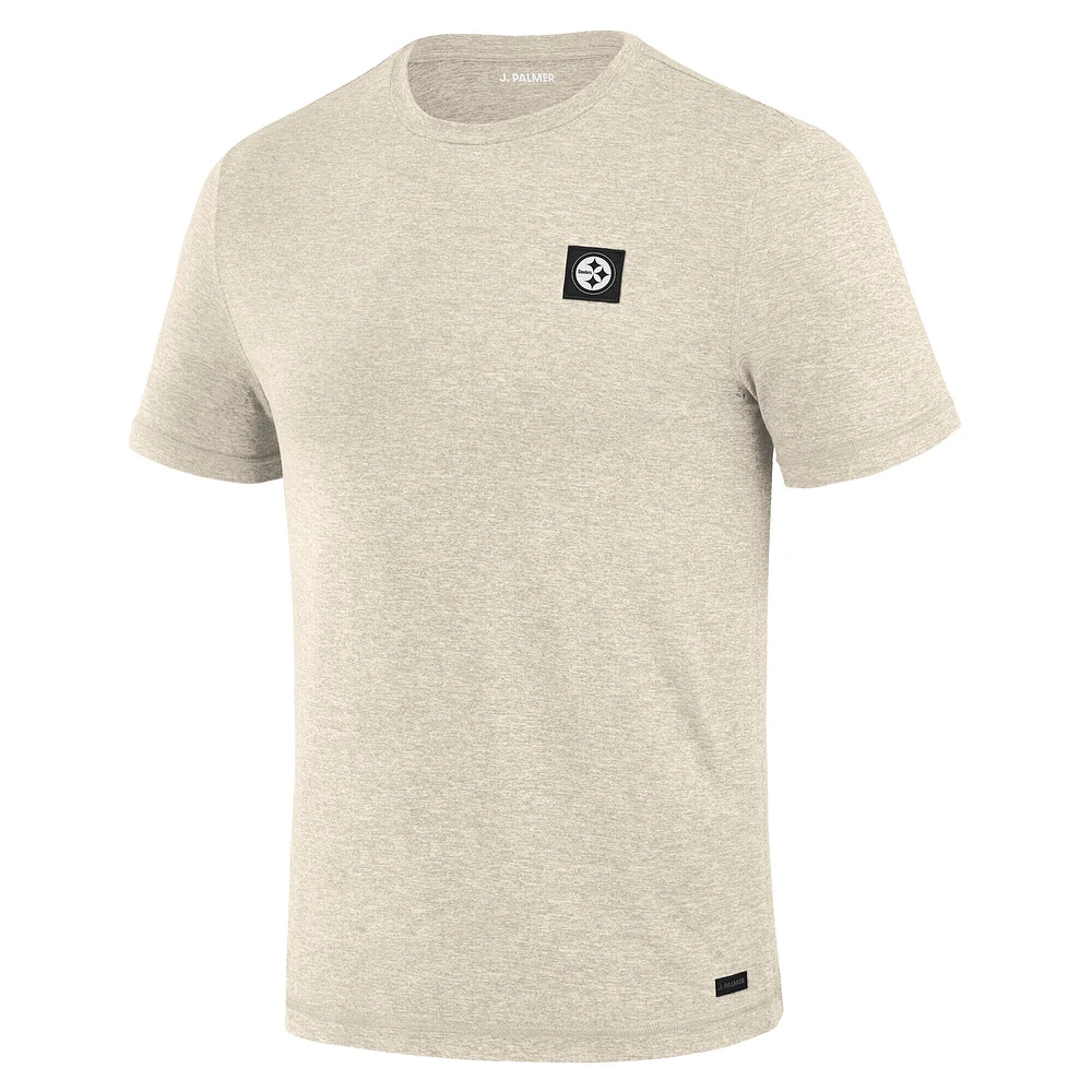 T-shirt blanc J. Palmer pour homme avec logo à quatre points des Pittsburgh Steelers