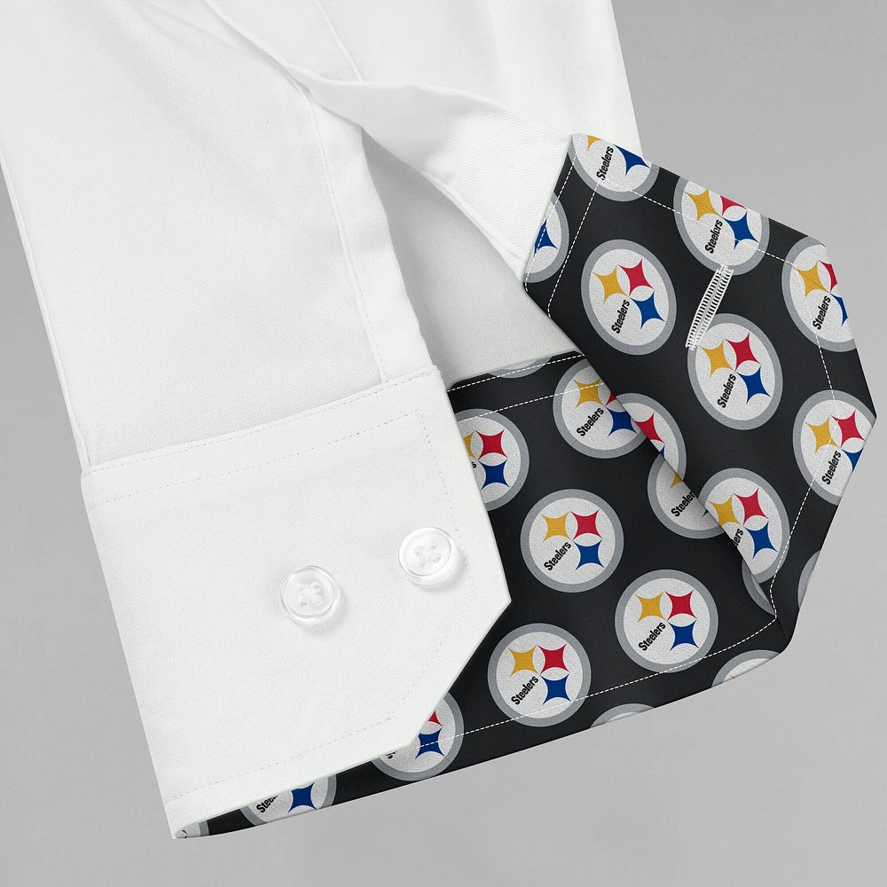 Chemise boutonnée à manches longues pour homme J. Palmer White Pittsburgh Steelers Man-In-Motion