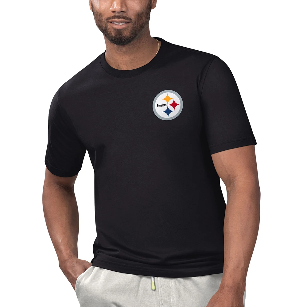 Men's Margaritaville Black Pittsburgh Steelers License to Chill T-Shirt