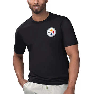 T-shirt licence to Chill des Steelers de Pittsburgh noir Margaritaville pour hommes