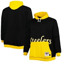 Chandail à capuchon Big & Tall Face des Steelers de Pittsburgh Mitchell Ness pour homme, noir/or