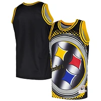 Men's Mitchell & Ness Black Pittsburgh Steelers Big Face 7.0 Fashion Tank Top