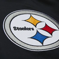 Men's Mitchell & Ness Black Pittsburgh Steelers Double Down Satin Full-Snap Jacket