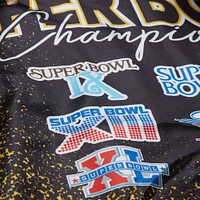 Men's Mitchell & Ness Black Pittsburgh Steelers Double Down Satin Full-Snap Jacket
